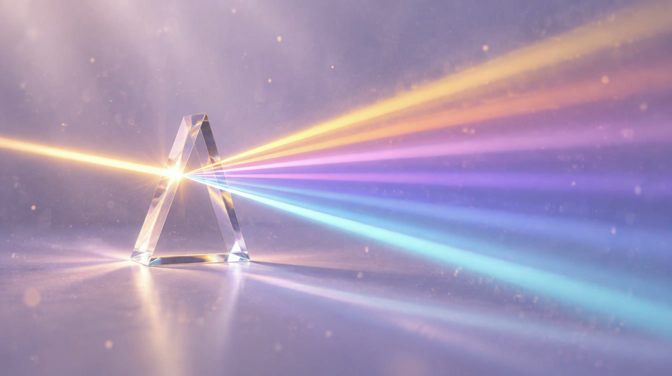 A prism splitting one beam into many